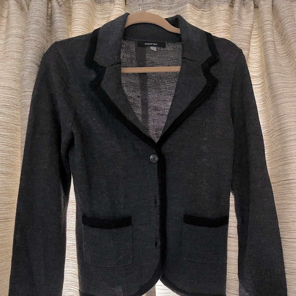 August Silk Charcoal Cardigan